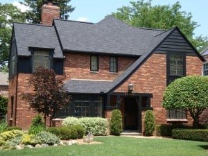 home with black shingle types of roofs