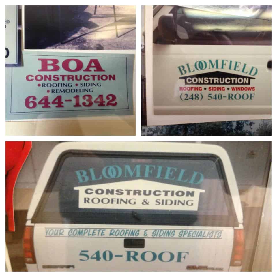 Various logos from Bloomfield Construction